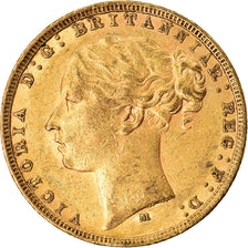 Moneda, Australia, Victoria, Sovereign, 1879, Melbourne, MBC+, Oro, KM:7