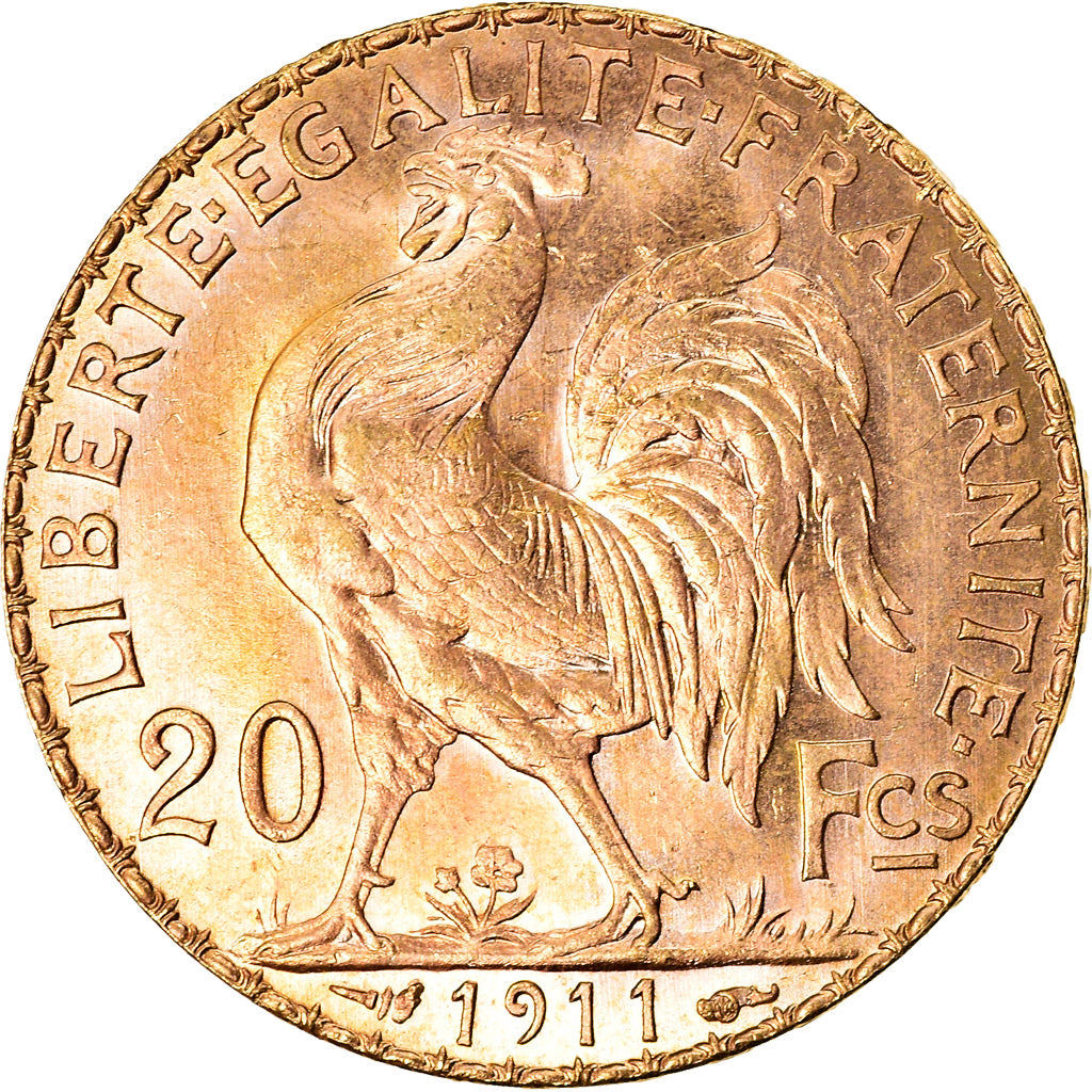 Coin, France, Marianne, 20 Francs, 1911, Paris, MS(63), Gold, KM:857