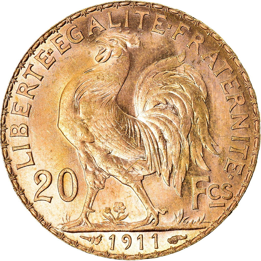 Coin, France, Marianne, 20 Francs, 1911, Paris, MS(60-62), Gold, KM:857