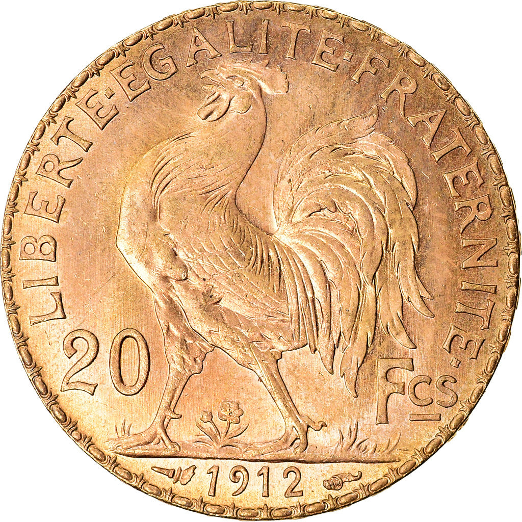Coin, France, Marianne, 20 Francs, 1912, Paris, MS(60-62), Gold, KM:857