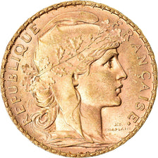 Moneta, Francia, Marianne, 20 Francs, 1907, Paris, SPL-, Oro, KM:857