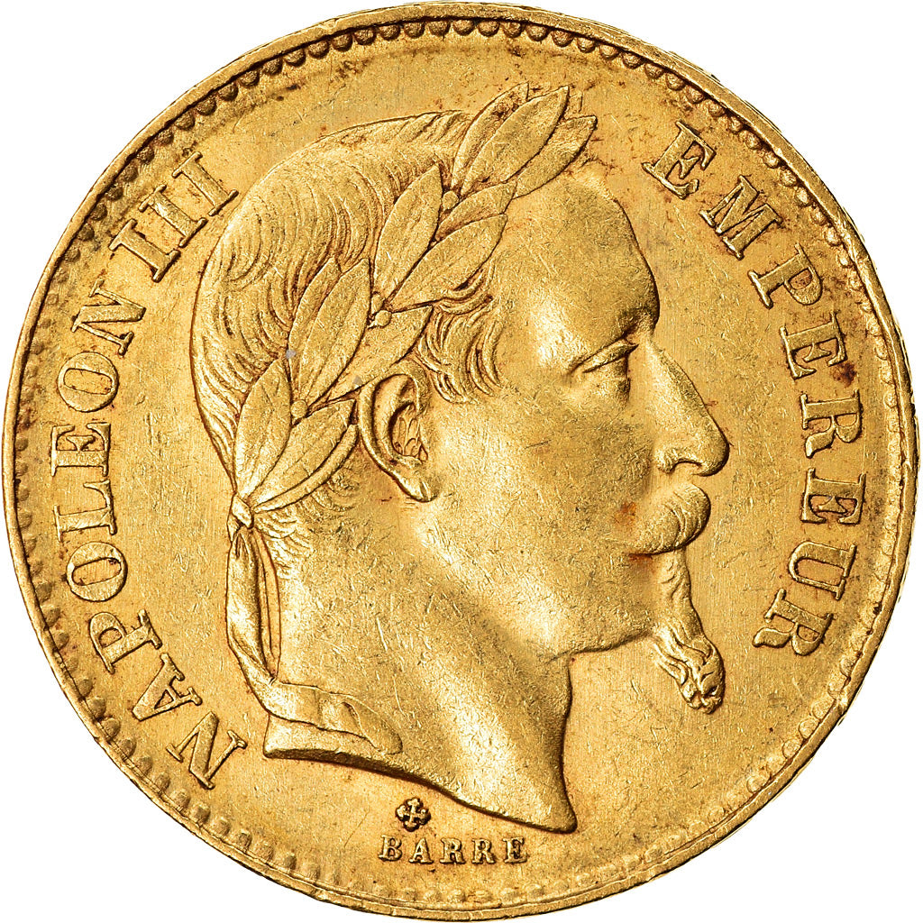 Moneta, Francja, Napoleon III, Napoléon III, 20 Francs, 1868, Strasbourg