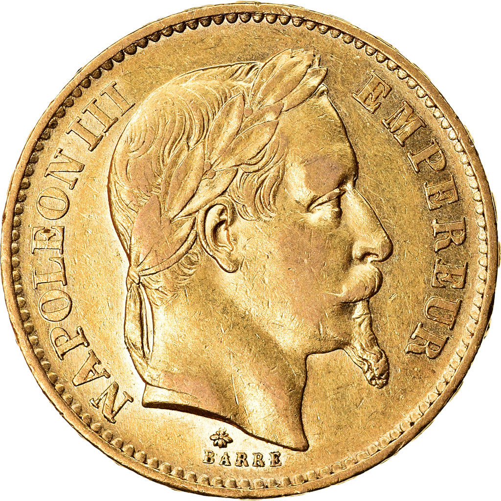 Moneta, Francia, Napoleon III, 20 Francs, 1868, Paris, BB+, Oro, KM 801.1
