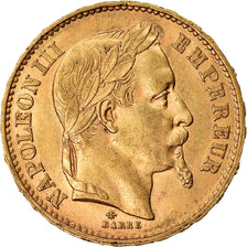 Moneta, Francja, Napoleon III, Napoléon III, 20 Francs, 1870, Paris, AU(55-58)