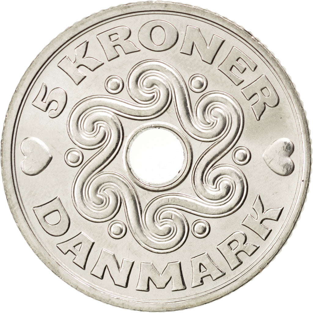 Denmark, 5 Kroner, 2014, KM #869.2, MS(63), Cupro-nickel, 9.25