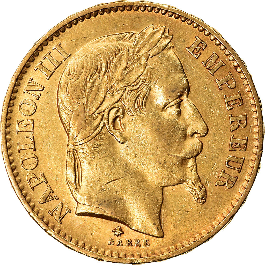 Coin, France, Napoleon III, Napoléon III, 20 Francs, 1868, Paris, EF(40-45)
