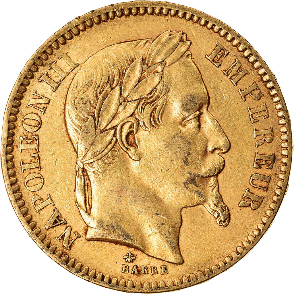 Moneta, Francja, Napoleon III, Napoléon III, 20 Francs, 1863, Paris, EF(40-45)