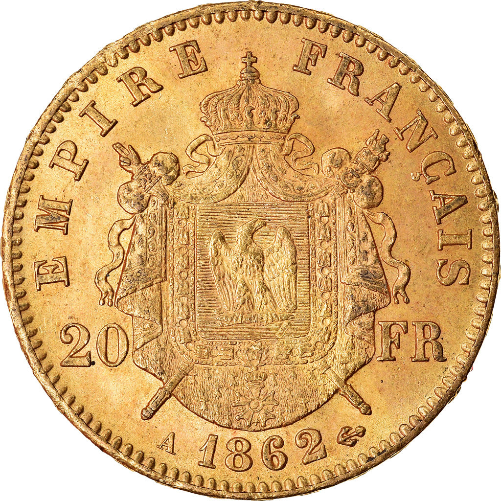 Münze, Frankreich, Napoleon III, Napoléon III, 20 Francs, 1862, Paris, VZ