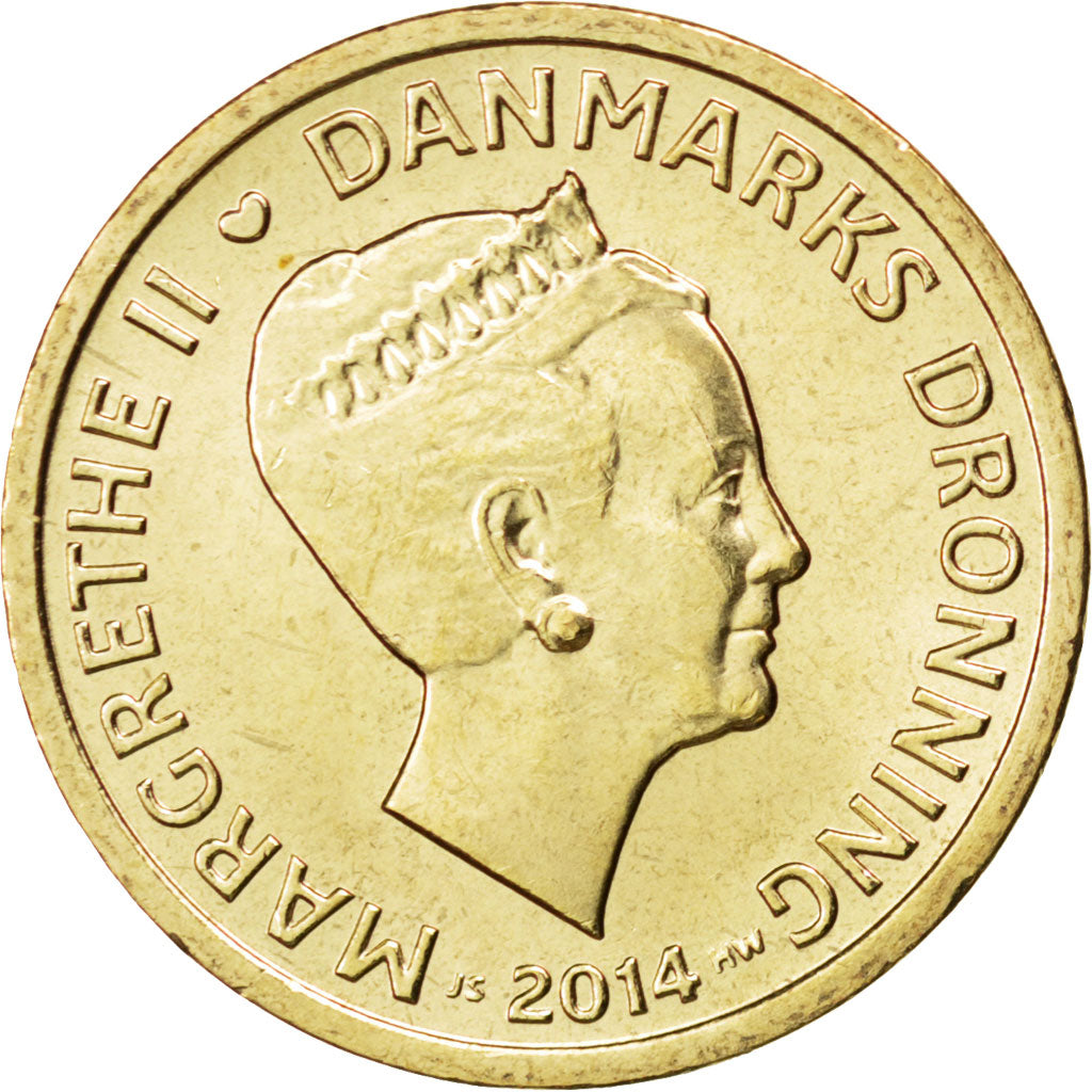 Denmark, 10 Kroner, 2014, KM #896, MS(63), Aluminium-Bronze, 6.92