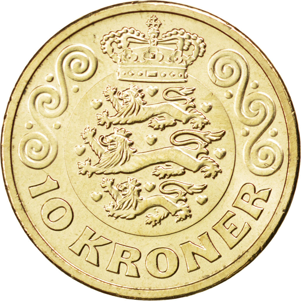 Denmark, 10 Kroner, 2014, KM #896, MS(63), Aluminium-Bronze, 6.92