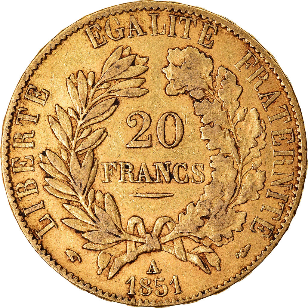 Coin, France, Cérès, 20 Francs, 1851, Paris, EF(40-45), Gold, KM:762