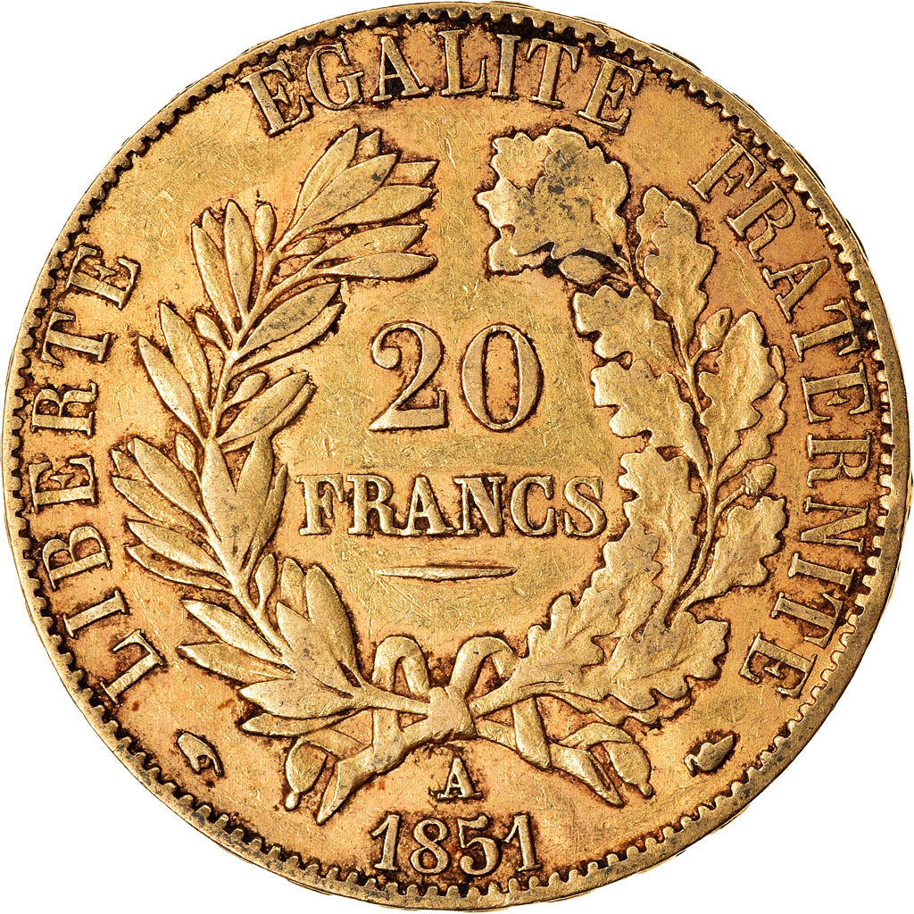 Coin, France, Cérès, 20 Francs, 1851, Paris, EF(40-45), Gold, KM:762