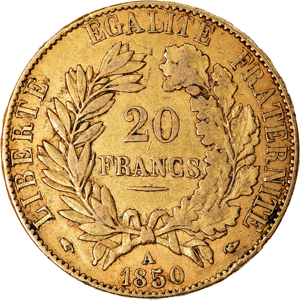 Monnaie, France, Cérès, 20 Francs, 1850, Paris, TTB+, Or, Gadoury:1059, KM:762