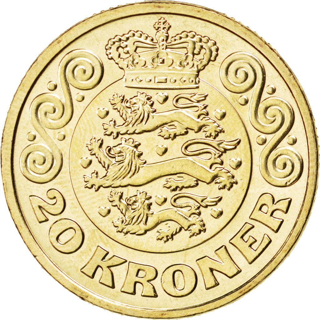 Denmark, 20 Kroner, 2014, KM #955, MS(63), Aluminium-Bronze, 9.31