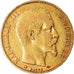 Moneda, Francia, Napoleon III, 20 Francs, 1859, Strasbourg, MBC+, Oro, KM:781.2