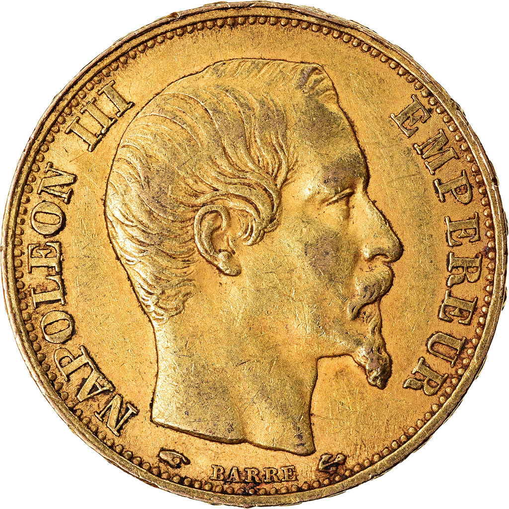 Moneda, Francia, Napoleon III, Napoléon III, 20 Francs, 1859, Paris, MBC+, Oro