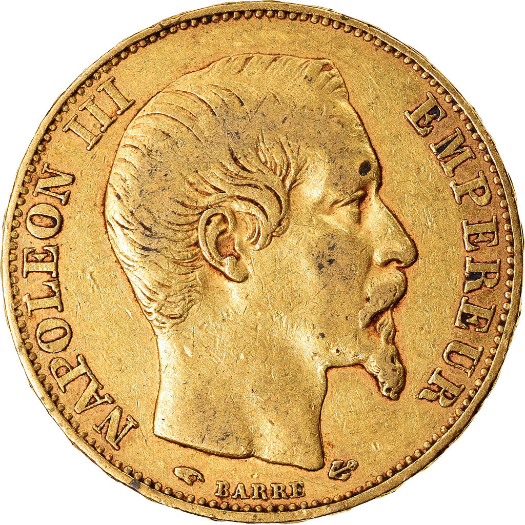 Moneta, Francia, Napoleon III, Napoléon III, 20 Francs, 1855, Paris, BB, Oro