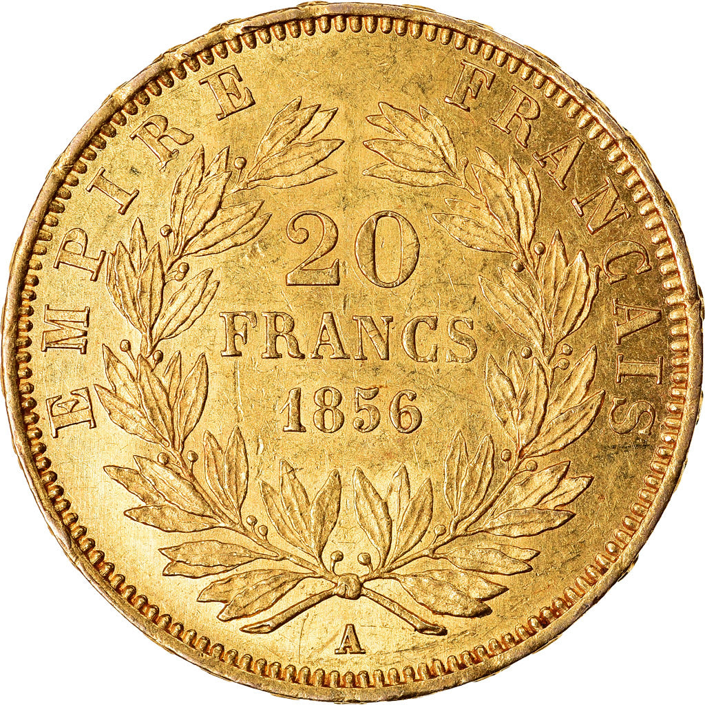 Münze, Frankreich, Napoleon III, Napoléon III, 20 Francs, 1856, Paris, VZ