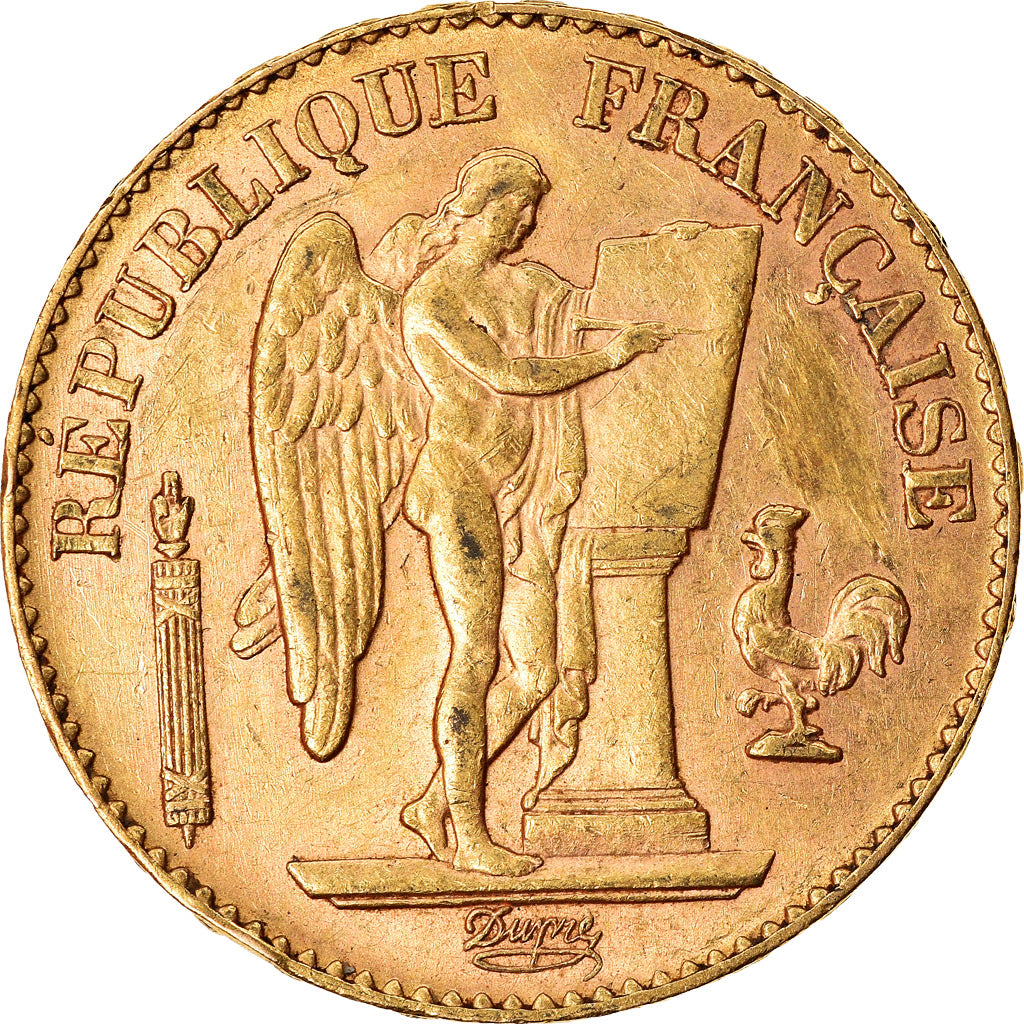 Moeda, França, Génie, 20 Francs, 1897, Paris, AU(50-53), Dourado, KM:825