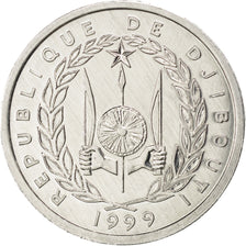 DJIBOUTI, 2 Francs, 1999, Paris, KM #21, MS(63), Aluminum, 27.1, 2.21