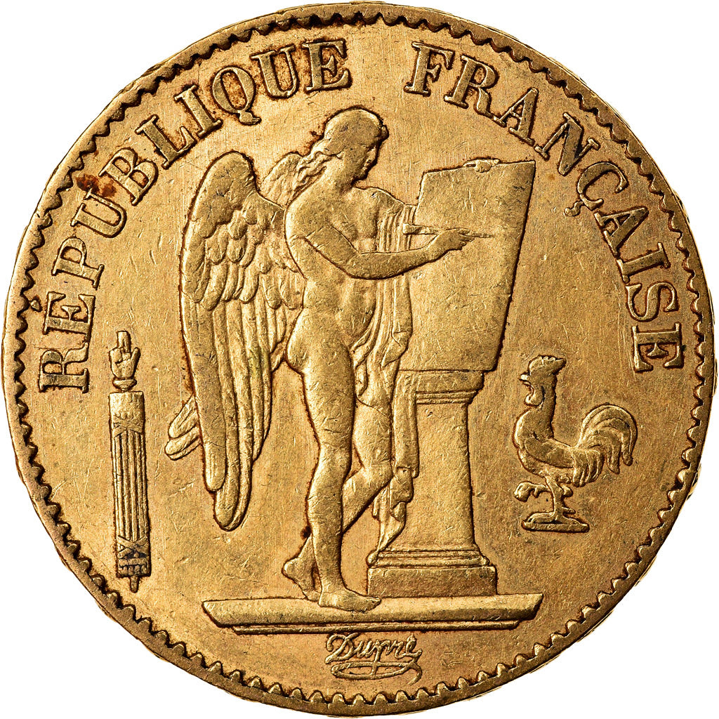 Moneta, Francia, Génie, 20 Francs, 1878, Paris, BB, Oro, KM:825, Gadoury:1063