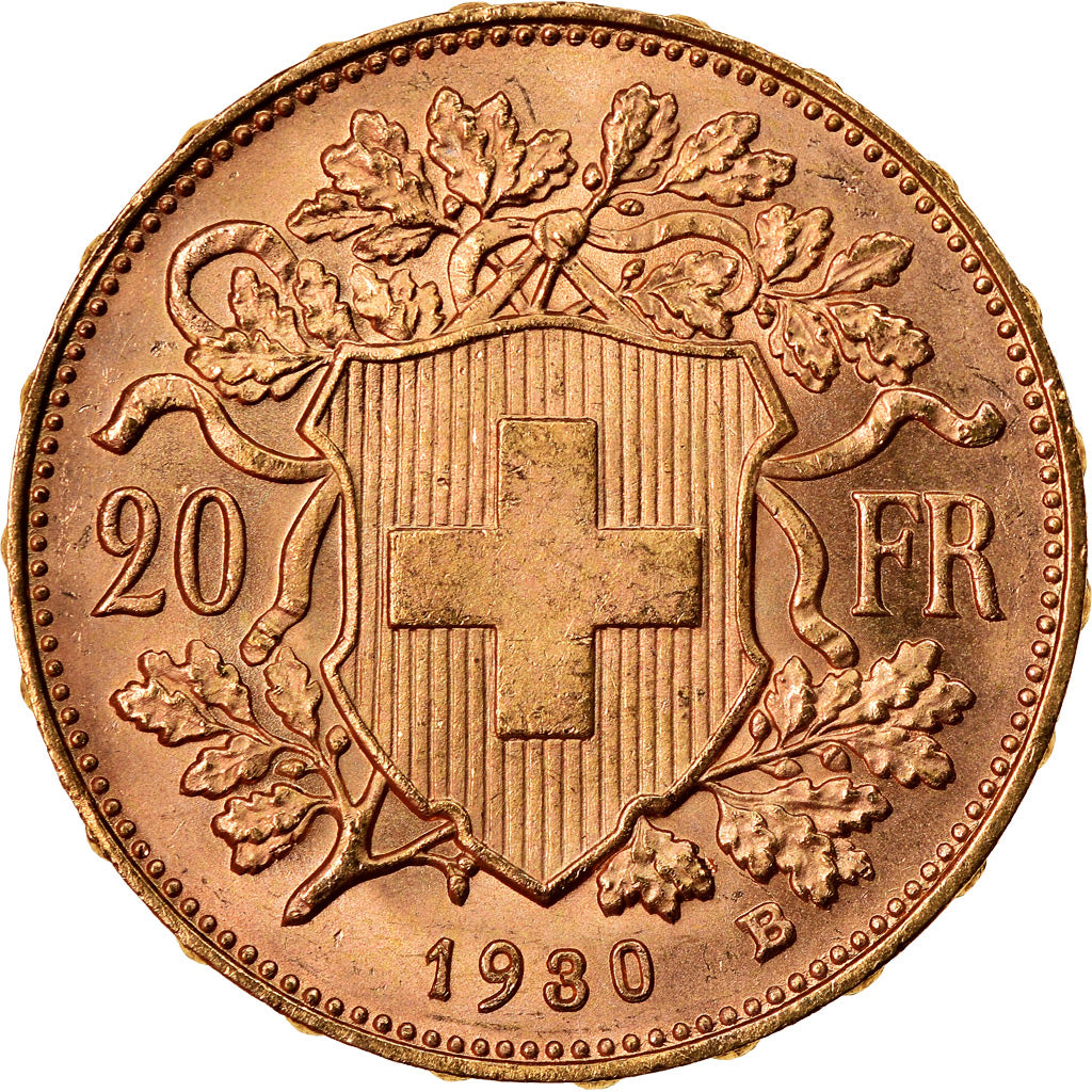 Coin, Switzerland, 20 Francs, 1930, Bern, MS(64), Gold, KM:35.1