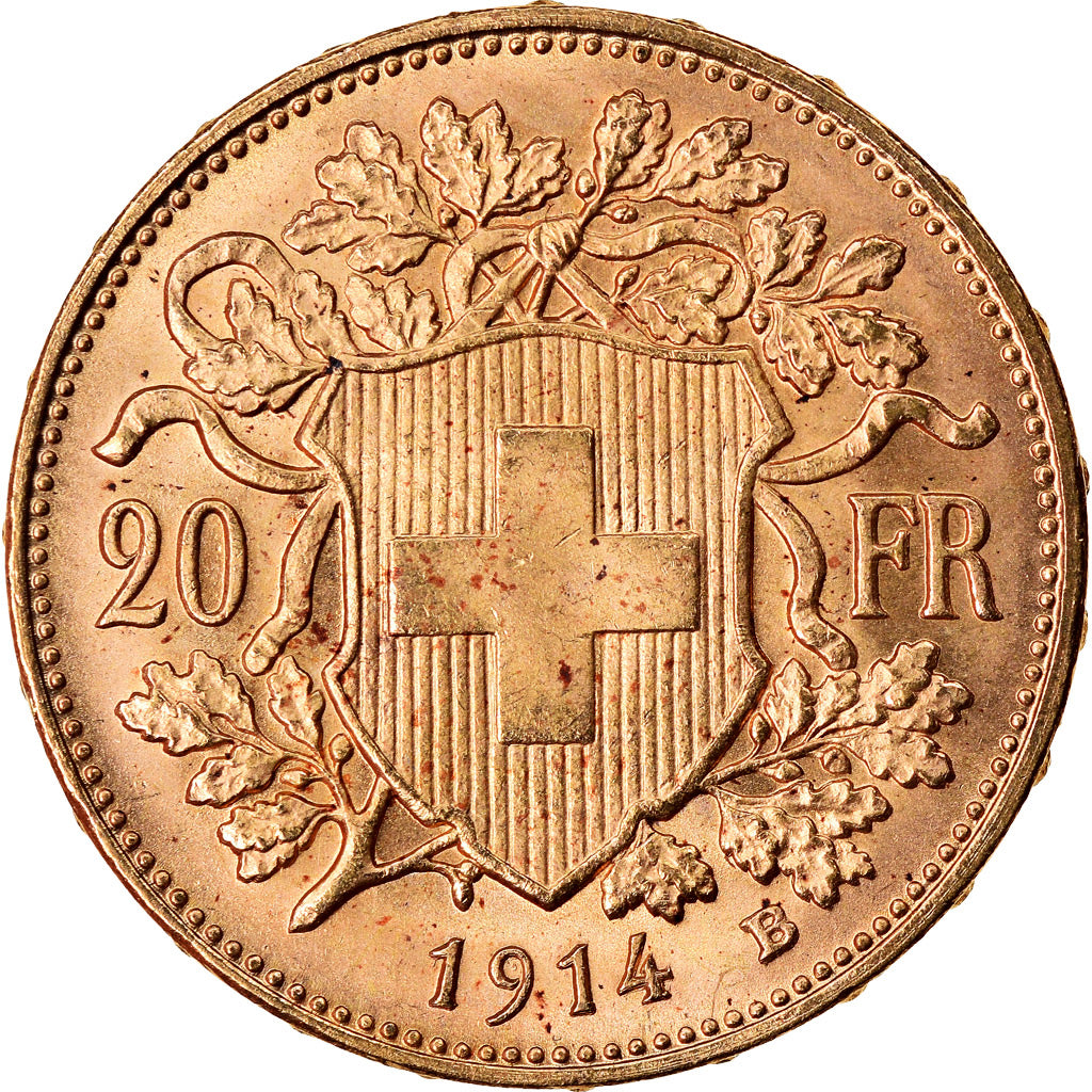 Moneda, Suiza, 20 Francs, 1914, Bern, SC, Oro, KM:35.1