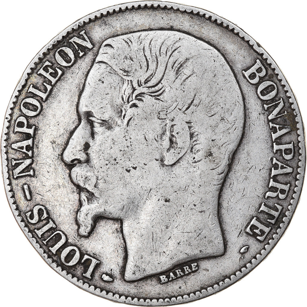 Coin, France, Napoléon III, 5 Francs, 1852, Paris, VF(20-25), Silver, KM:773.1