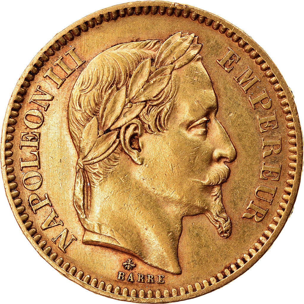 Coin, France, Napoleon III, Napoléon III, 20 Francs, 1864, Paris, AU(50-53)