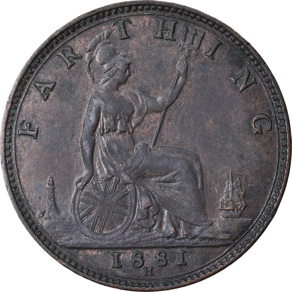 Moneta, Gran Bretagna, Victoria, Farthing, 1881, Heaton, SPL-, Bronzo, KM:753