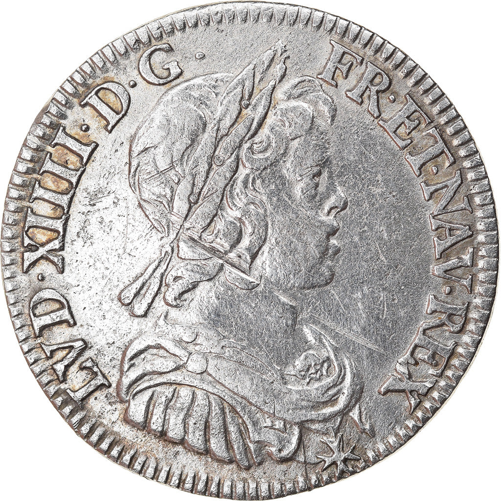 Monnaie, France, Louis XIV, 1/4 Écu à la mèche courte, 1/4 Ecu, 1644, Paris