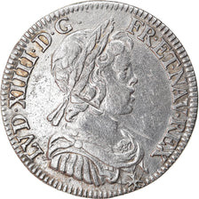 Monnaie, France, Louis XIV, 1/4 Écu à la mèche courte, 1/4 Ecu, 1644, Paris