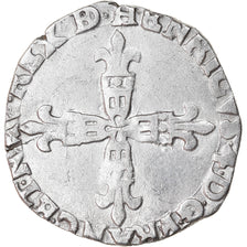 Moneta, Francja, Henri IV, 1/8 Écu de Béarn, 1/8 Ecu, 1610, Pau, EF(40-45)