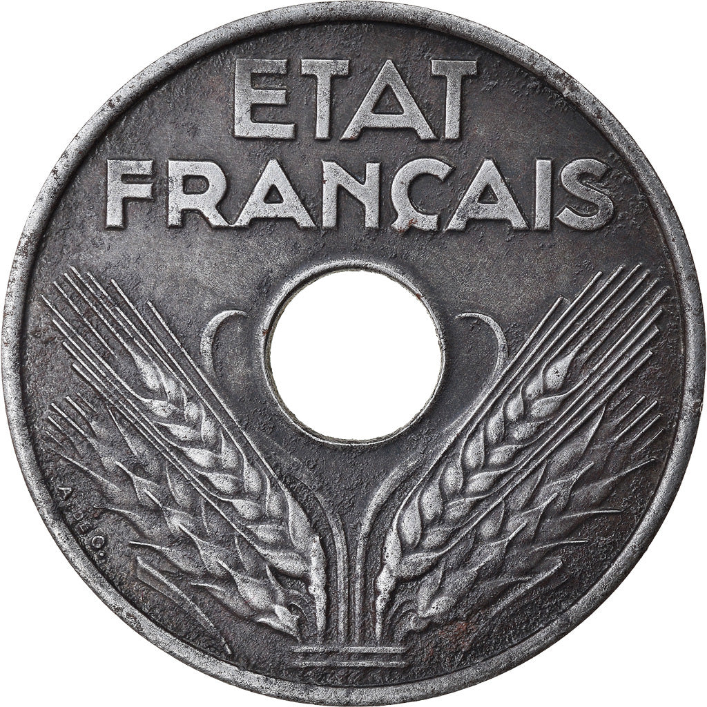 Coin, France, État français, 20 Centimes, 1944, Paris, AU(50-53), Iron