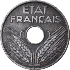 Coin, France, État français, 20 Centimes, 1944, Paris, AU(50-53), Iron