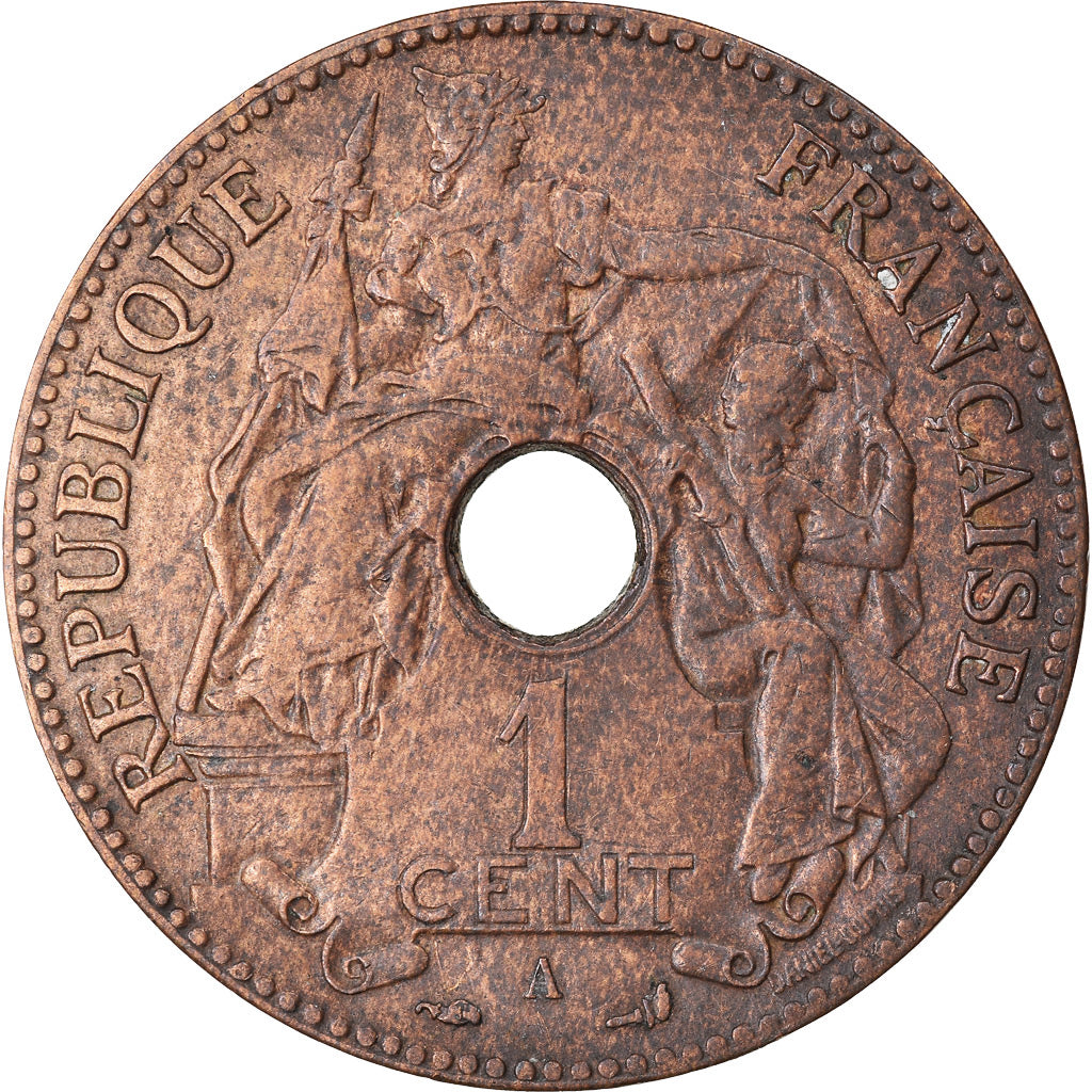 Moneta, INDOCINA FRANCESE, Cent, 1900, Paris, BB+, Bronzo, KM:8