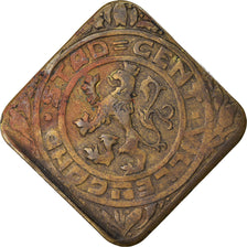 Coin, Belgium, GHENT, 2 Franken, 1915, Gand, EF(40-45), Brass Plated Iron