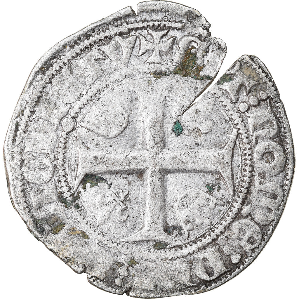 Coin, France, Charles VI, Blanc Guénar, Tournai, VF(20-25), Billon