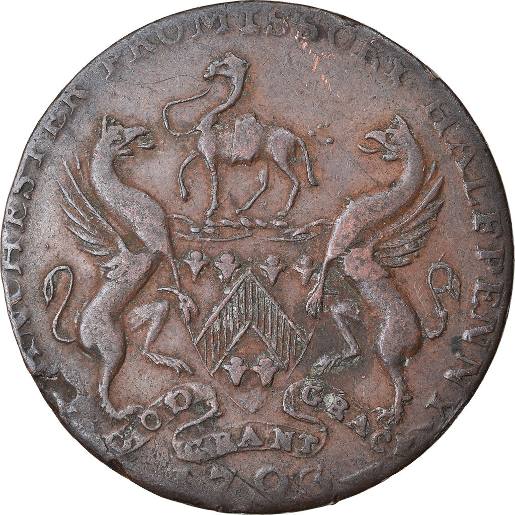 Coin, Great Britain, Lancashire, John Fielding, Halfpenny Token, 1793