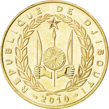 DJIBOUTI, 20 Francs, 2010, Paris, KM #24, MS(63), Aluminum-Bronze, 23.5, 4.00