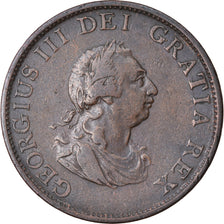 Moneta, Gran Bretagna, George III, 1/2 Penny, 1799, MB+, Rame, KM:647
