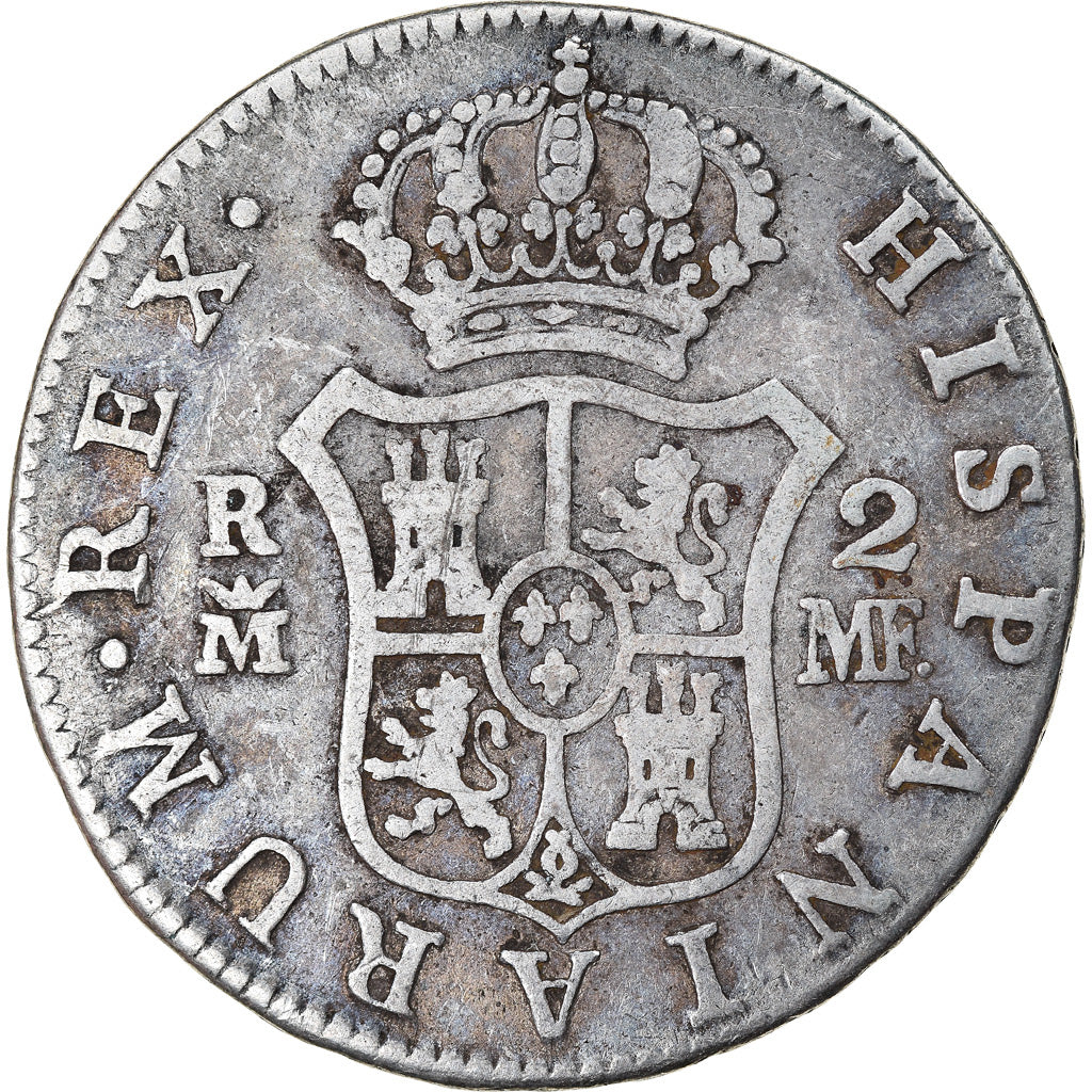 Moneda, España, Charles IV, 2 Reales, 1797, Madrid, BC+, Plata, KM:430.1