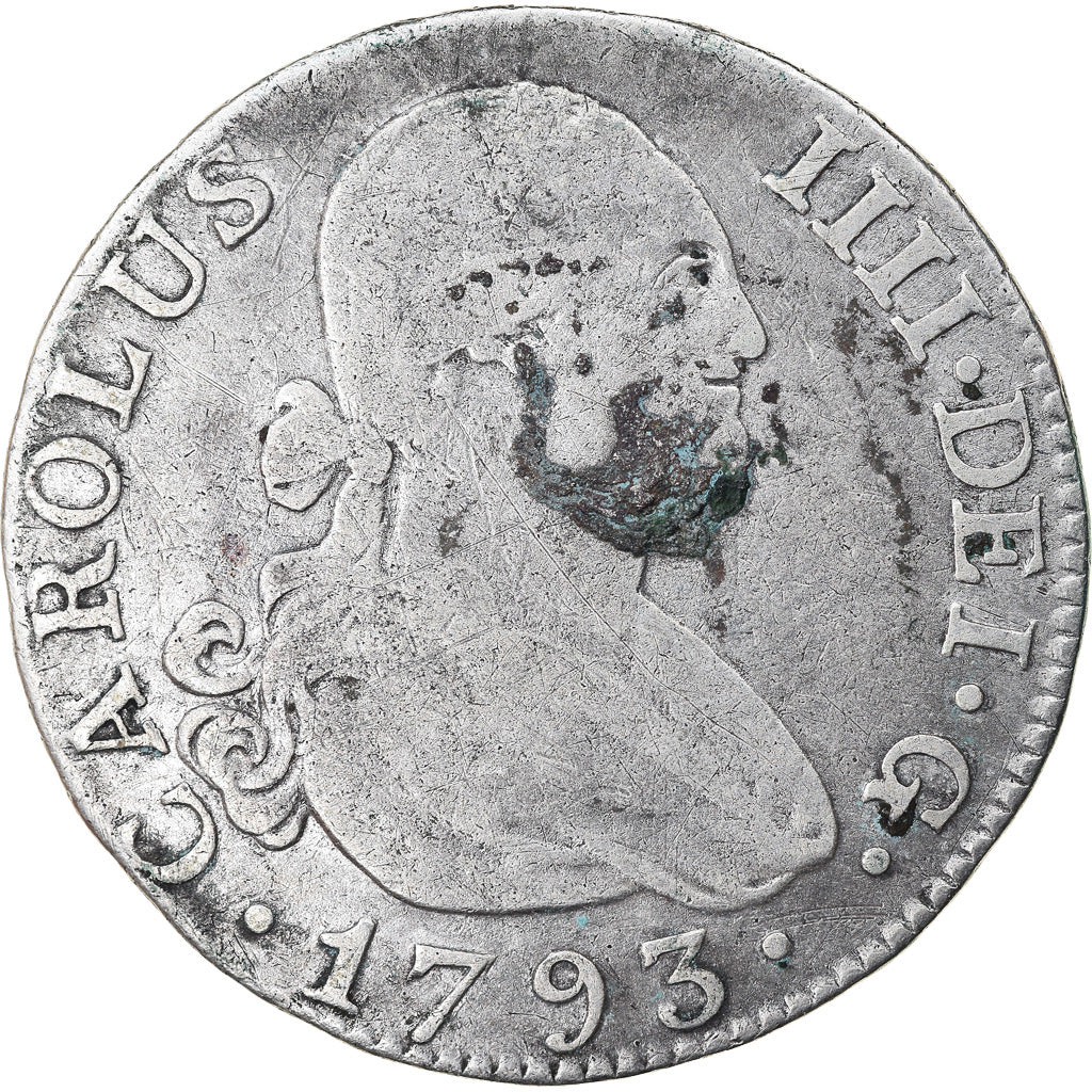 Münze, Spanien, Charles IV, 2 Reales, 1793, Madrid, S+, Silber, KM:430.1
