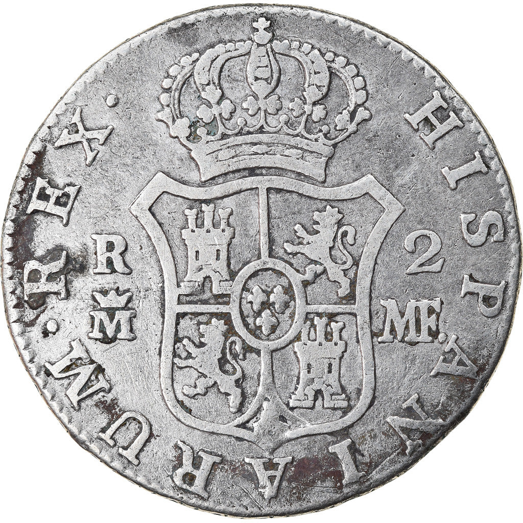 Münze, Spanien, Charles IV, 2 Reales, 1793, Madrid, S+, Silber, KM:430.1