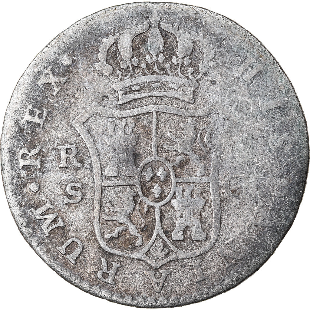 Moneta, Spagna, Charles IV, Real, 1802, Seville, MB, Argento, KM:429.2
