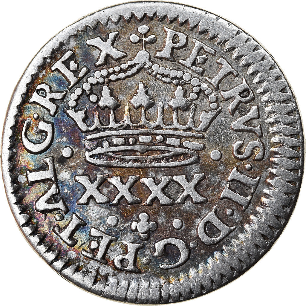 Monnaie, Portugal, Pedro II, 50 Reis, 1/2 Tostao, Lisbonne, TTB+, Argent, KM:136