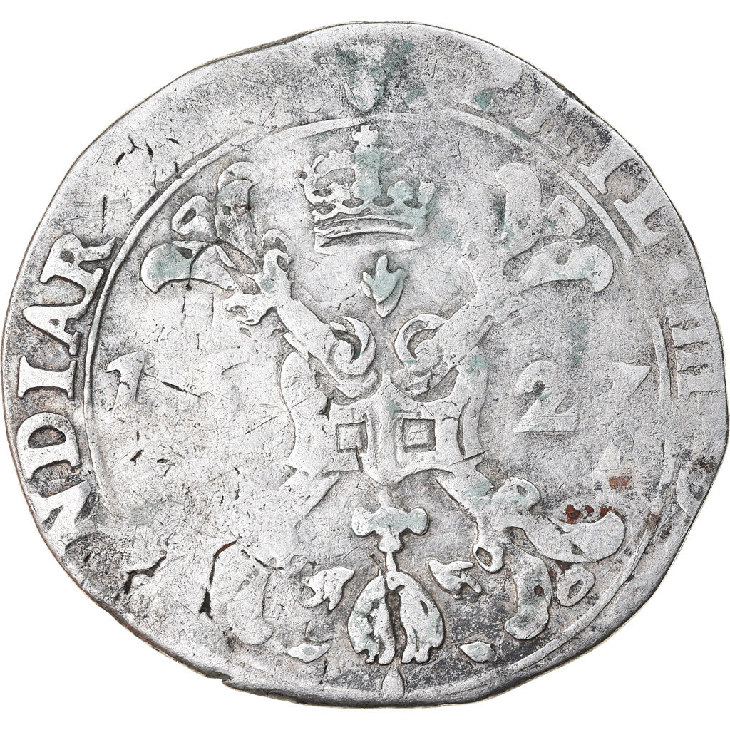 Coin, Spanish Netherlands, BRABANT, 1/2 Patagon, 1627, Antwerp, VF(20-25)