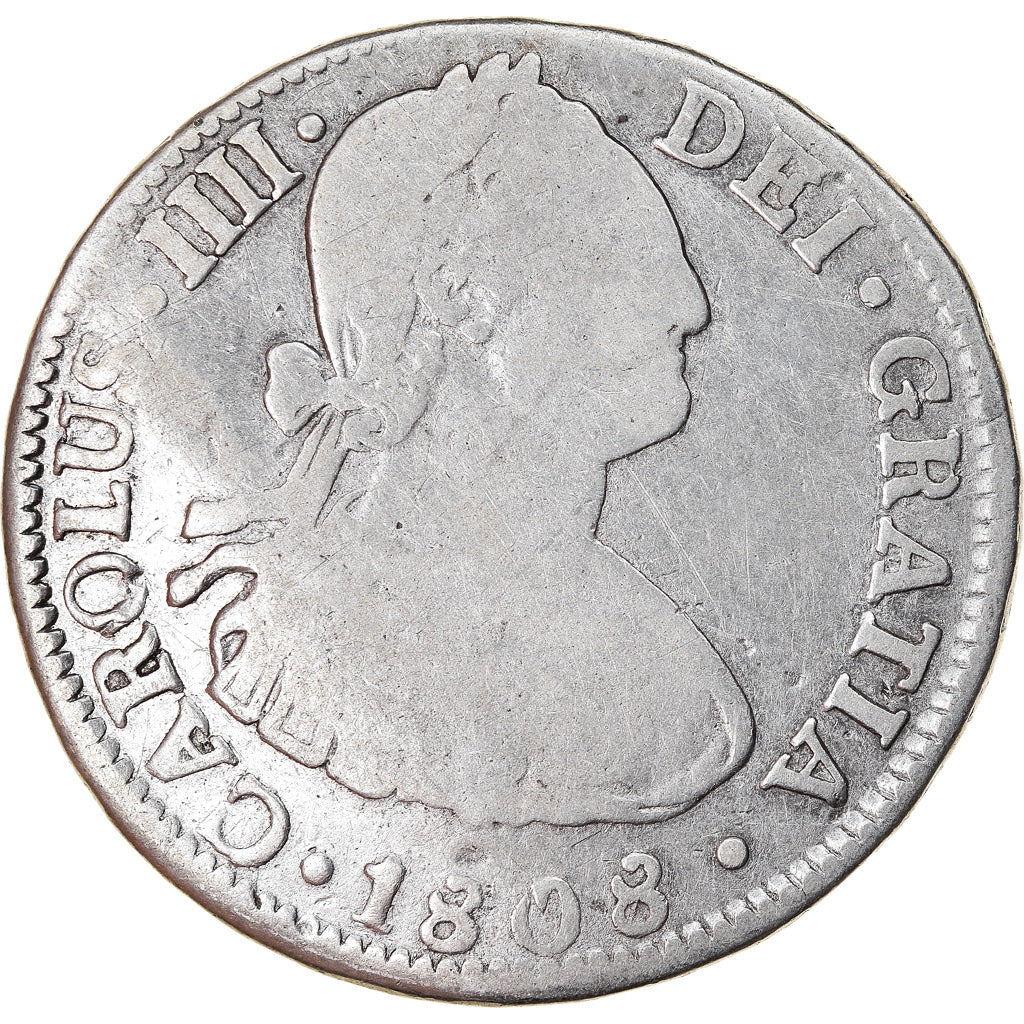 Coin, Mexico, Charles IV, 2 Reales, 1808, Mexico City, VF(20-25), Silver, KM:91