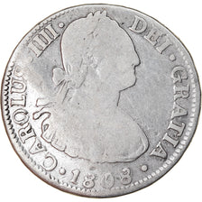 Coin, Mexico, Charles IV, 2 Reales, 1808, Mexico City, VF(20-25), Silver, KM:91