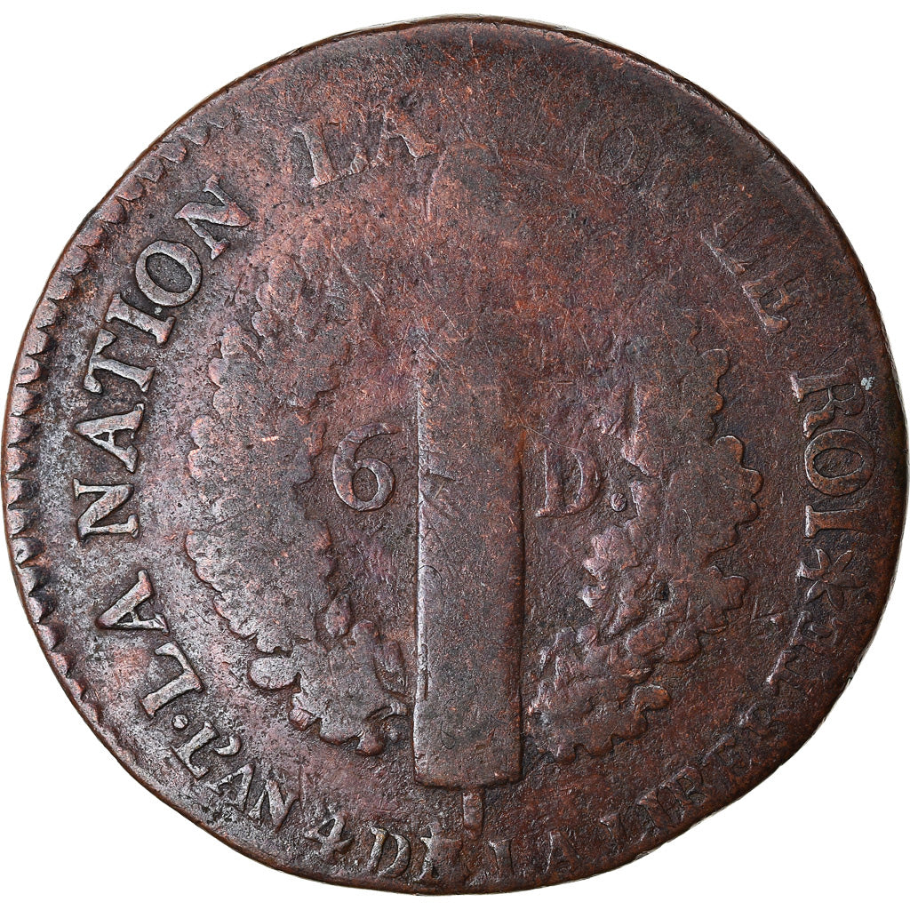 Münze, Frankreich, Louis XVI, 6 deniers français, 6 Deniers, 1792, Strasbourg